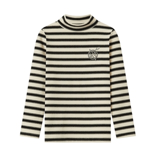 多多家男童条纹打底衫2025秋冬款新款儿童内搭长袖T恤冬装男孩潮