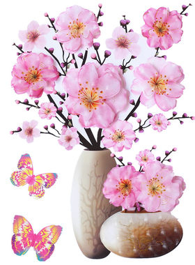 补洞仿真花瓶防水墙贴抖音同款