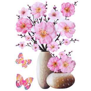 抖音网红墙贴补洞3d自粘立体仿真花瓶贴画贴花防水贴纸装饰衣柜贴