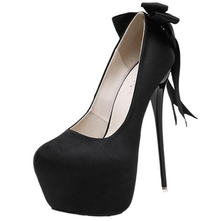 2024新款气质性感超高跟鞋细跟15公分夜店黑色防水台16CM单鞋女鞋