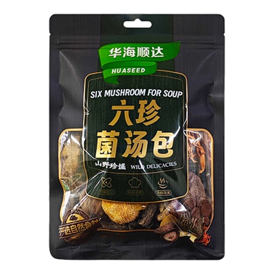 华海顺达六珍菌汤包40g猴头菇茶树菇香菇蛹虫草黑木耳羊肚菌排骨