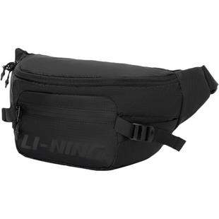 李宁腰包斜挎包男女款官方大学生单肩包黑色潮流时尚休闲运动背包
