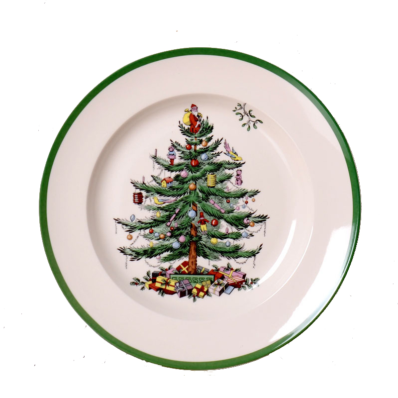 特价欧式陶瓷餐具圣诞节礼品餐具盘子点心盘装饰家居绿色圣诞树创