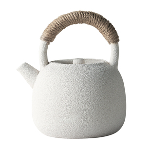 九土陶土提梁壶陶瓷烧水壶煮茶壶复古粗陶壶电陶炉茶壶功夫茶具