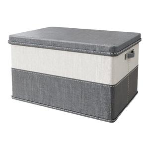 衣服收纳箱家用衣柜裤子分层整理盒带盖可折叠衣物拼色储物筐神器