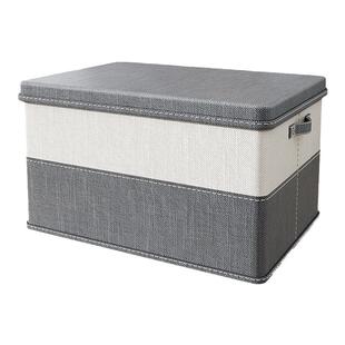 衣服收纳箱家用衣柜裤子分层整理盒带盖可折叠衣物拼色储物筐神器