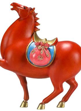 礼师傅马上有钱黄铜摆件办公室桌面玄关柜装饰品新家入户乔迁礼品