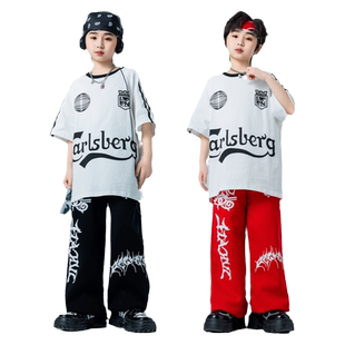 六一表演儿童街舞服装男童hiphop炸街潮装女孩酷帅套装夏季演出服