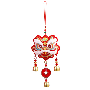 2026马年新年装饰挂件春节过年新款客厅场景布置醒狮福字风铃挂饰