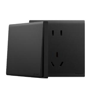 罗格朗五孔开关插座面板简悦石墨黑16a内嵌式二三插家用电源86型