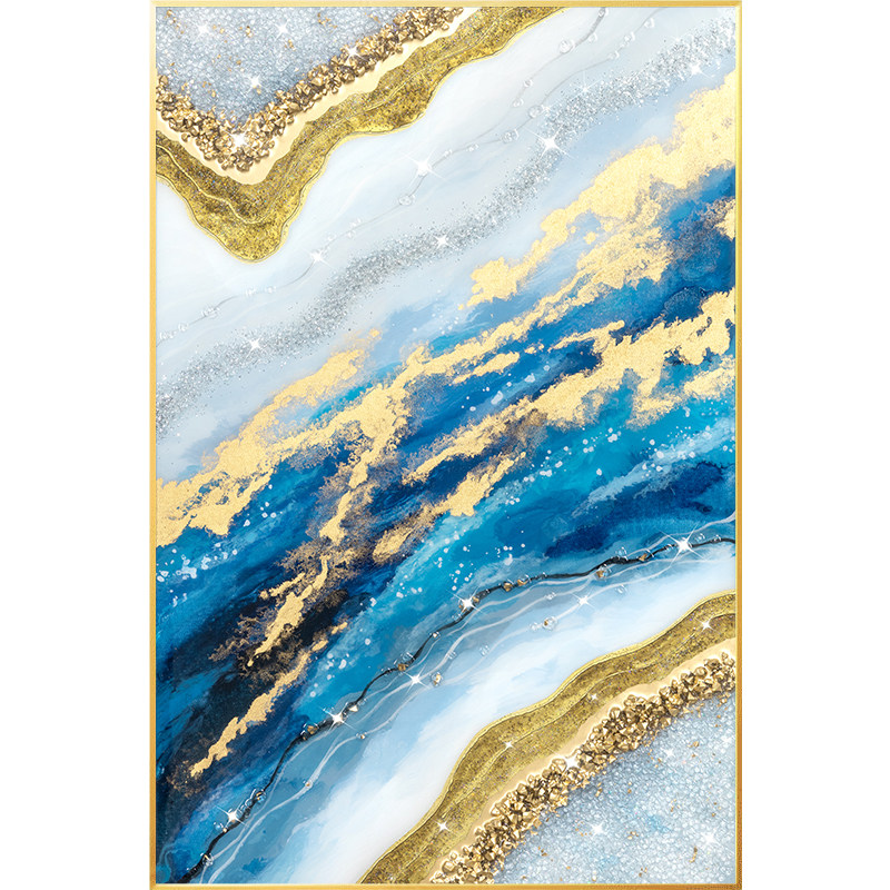 抽象立体水晶大海手绘油画