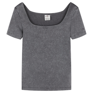 Champion冠军短袖女夏季新款修身T恤显瘦美式紧身短款辣妹风潮牌