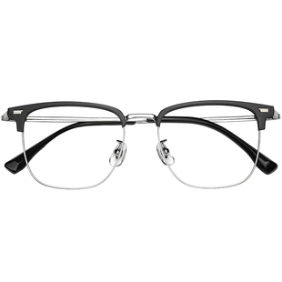 超轻纯钛斯文半框眼镜男款近视可配度数专业配镜防蓝光眼睛架男士