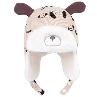 嘟嘟啦婴幼儿童护耳帽冬季保暖帽子男女宝宝毛绒帽雷锋帽防寒风帽