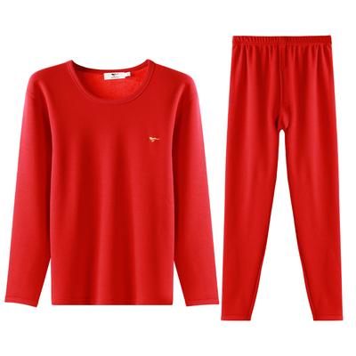 七匹狼本命年大红色保暖内衣男