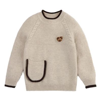 康赛妮纱线100%山羊绒儿童毛衣男