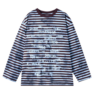 BJHG美式长袖T恤秋季条纹针织衫