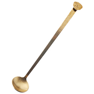 水盂铜勺手工黄铜水勺如意豆芽型笔洗墨条砚滴书法水盂勺文房雅器