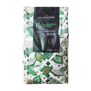 法国法芙娜64%曼特尼黑巧克力豆3kg原装进口西点装饰烘焙原料DIY