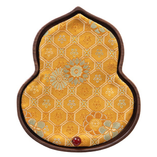 胡桃木葫芦壶承干泡台布艺茶垫套组个人品茗小型轻奢盖碗福禄托盘