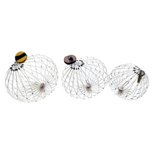 新款垂钓钓螃蟹笼毛蟹套大闸蟹河蟹钩海蟹圈钢丝自动开合笼鱼笼