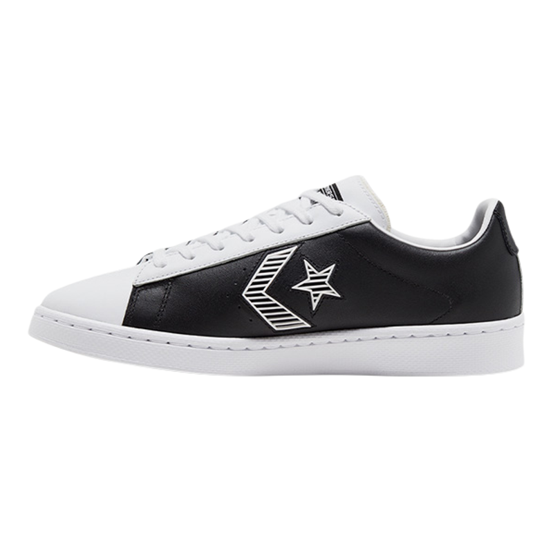 Converse匡威 黑白撞色不对称皮面男女情侣运动鞋休闲鞋 168619C