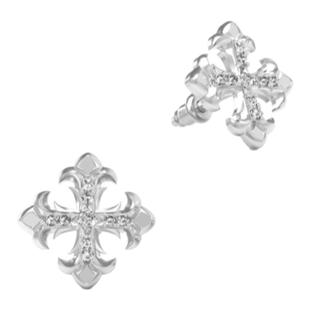 NothingButMini十字星锆石耳钉新款小众设计女十字花复古男