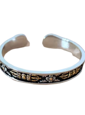 国家非遗古法手工錾刻铁翦金工艺陨铁藏传金刚手镯男女通款