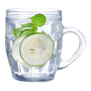 玻璃杯家用客厅手柄喝水杯子耐热茶杯套装待客水杯带把酒杯10只装