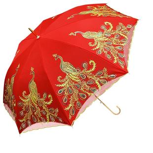 红伞结婚婚雨伞出嫁婚伞中式婚庆蕾丝高级婚嫁婚礼喜伞红色新娘伞