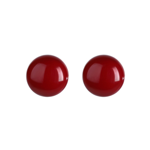 【巷南】999纯银安可拉红珍珠耳钉过新年2026马本命年耳环女耳饰