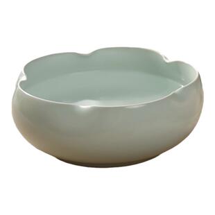 汝窑海棠笔洗大号书法陶瓷多功能洗笔器文房四洗笔创意摆件宝毛笔练习水盂国画墨汁大号青瓷笔洗缸墨池