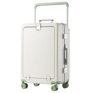 铝框前开口宽拉杆行李箱多功能新款20寸女高颜值登机旅行箱26寸男