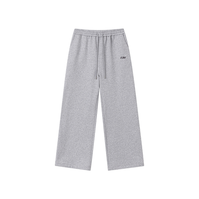 FORNINES国潮宽松直筒阔腿卫裤男女秋冬季灰色加绒休闲运动长裤