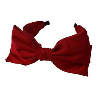 酒红色显白大号蝴蝶结发箍女高级感宽边发卡高颅顶显脸小头箍发捆