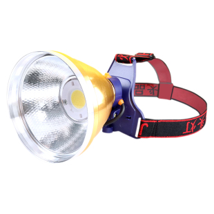 12v黄光头灯led户外LED散光大光斑强光大光圈24V夹电瓶直流外接灯