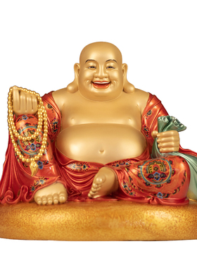 中式铜制弥勒佛招财客厅摆件