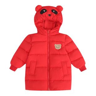 儿童加厚羽绒服女童宝宝2025新款中长款男童小童冬季洋气卡通外套