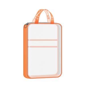 得力L型学科拉链袋科目分类手提袋学生试卷收纳考试袋透明网纱资料袋A4拉链式3层大开口初高中生专用补习袋