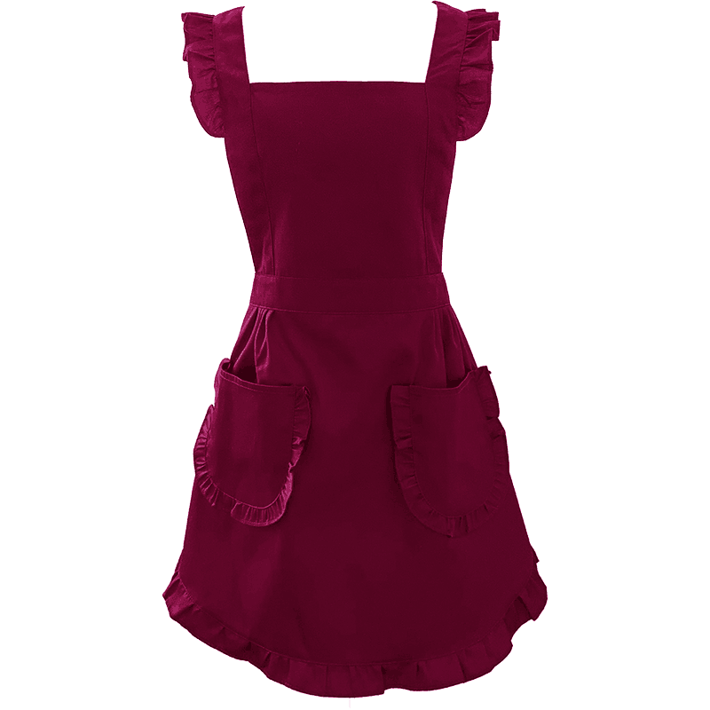 围裙定制LOGO公主餐饮女漂亮时尚工作复古荷叶边2025厨房家用新款