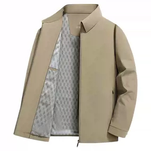 翻领行政夹克男士2026春季新款中年爸爸春装商务休闲通勤防风外套