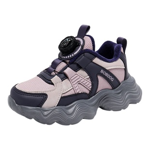 巴布豆童鞋女童棉鞋冬季2025新款加绒加厚儿童运动鞋女孩老爹鞋子