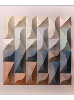 现代简约手绘版画立体感餐厅