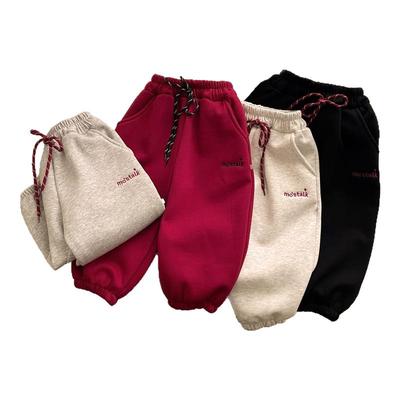 儿童加绒裤子秋冬保暖运动裤卫裤