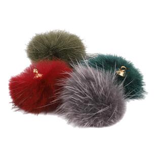 3.5cm水貂毛球白色古风DIY手工发簪头饰发夹对夹子耳饰品制作材料