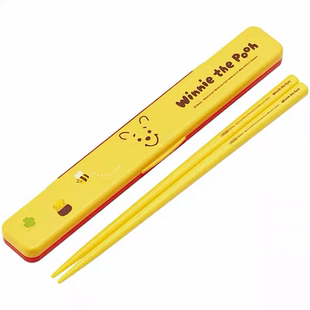 斯凯达三眼仔小熊维尼噗噗熊可爱儿童外出便携筷子套盒18厘米