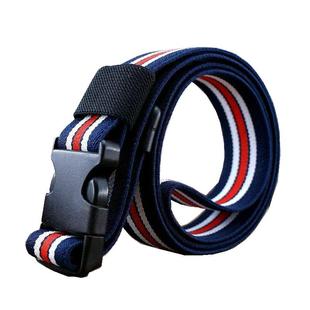 男女无金属加长裤腰带高弹力松紧皮带自动扣窄织带插扣细帆布腰带