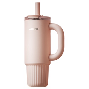 Vanow大容量大号保温杯女陶瓷内胆2025年新款车载吸管冰霸水杯子