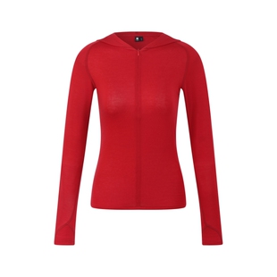 oneup莱赛尔羊毛半拉链连帽长袖t恤女春季修身普拉提瑜伽运动上衣