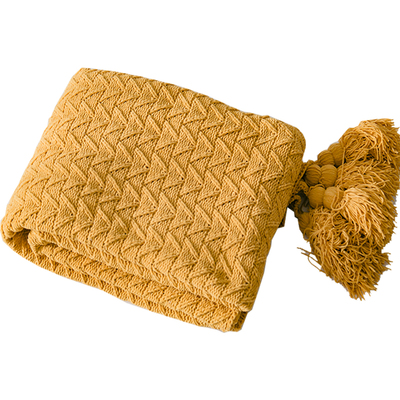 秋冬针织毯针织毯北欧风流苏毯子